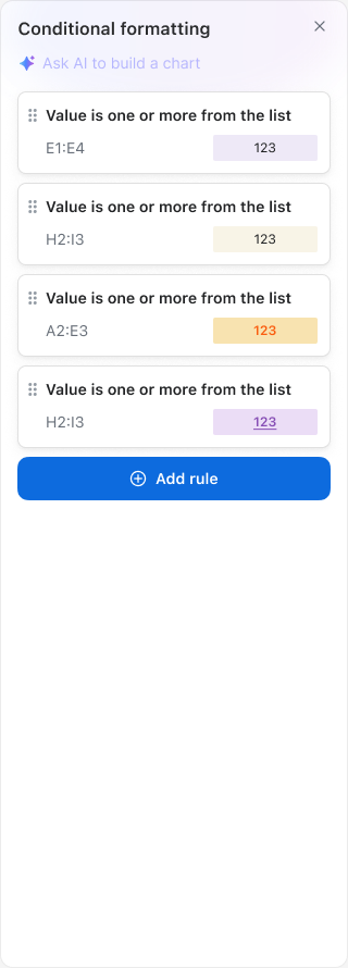 Conditional formatting entry · original design fragment